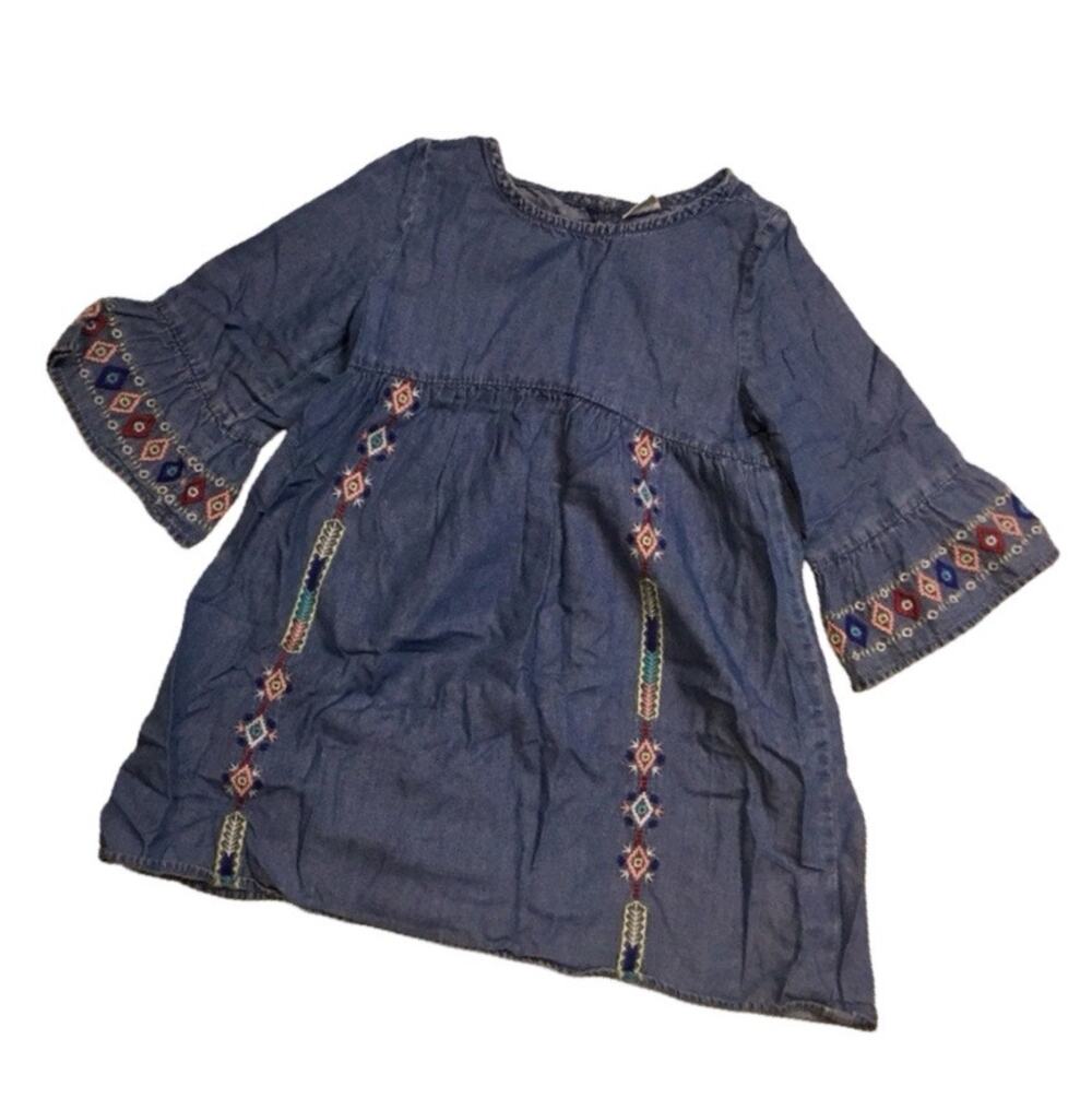 Crazy 8 Chambray Embroidered Boho Dress